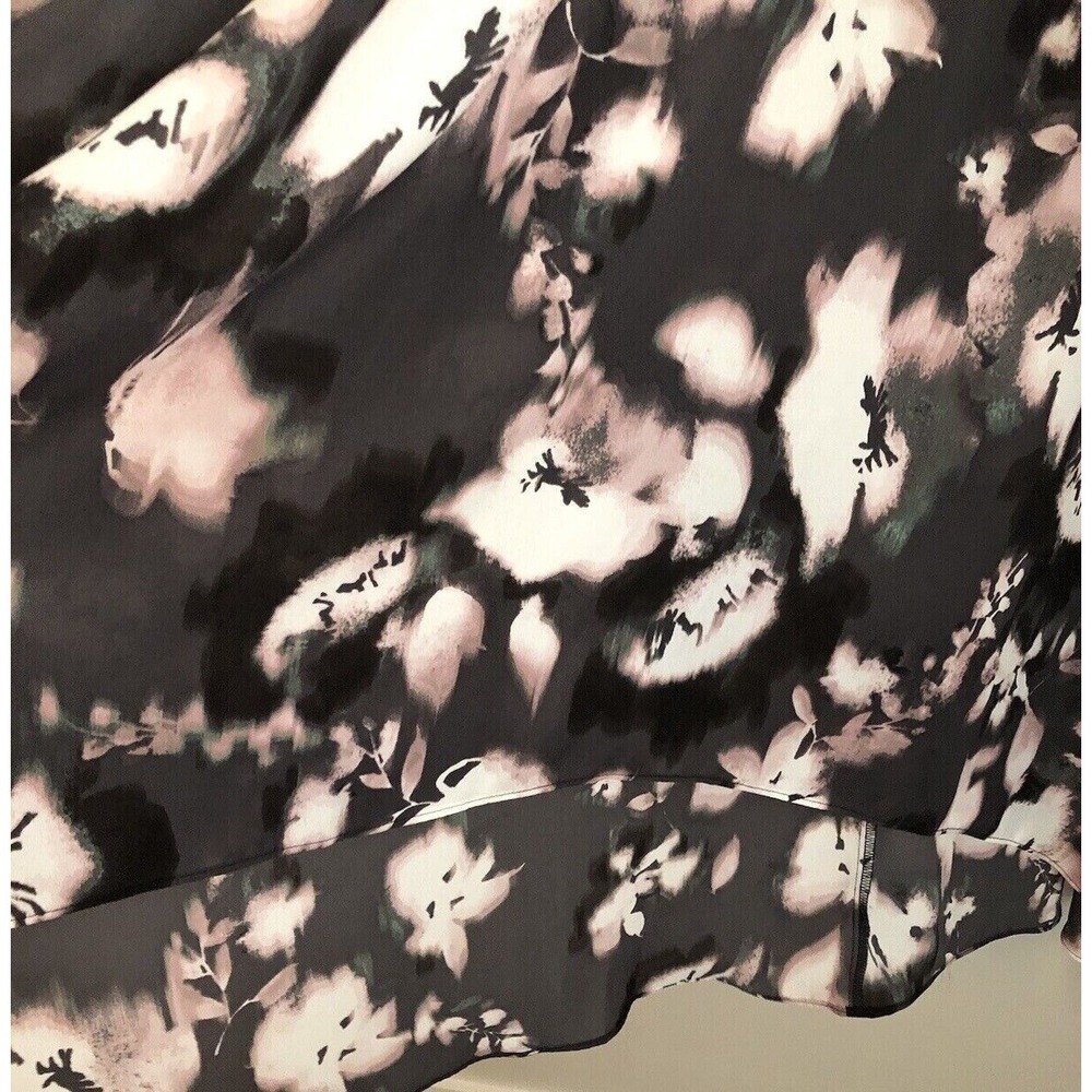 SIMPLY VERA VeraWang Womens Size L Dress Charcoal Pink Floral Hi Low Dress - Picture 5 of 10